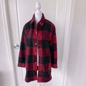 BB DAKOTA Women’s Snap Front Plaid Coat Check Pattern Size Medium